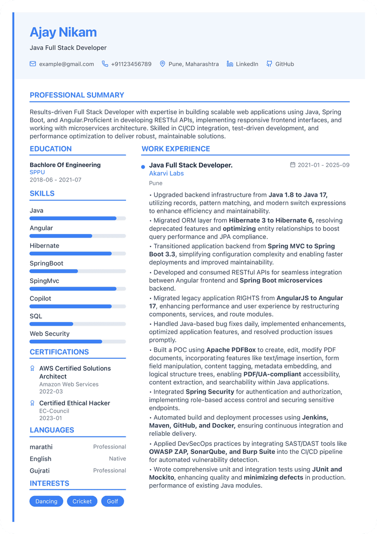 Modern Creative Resume Template